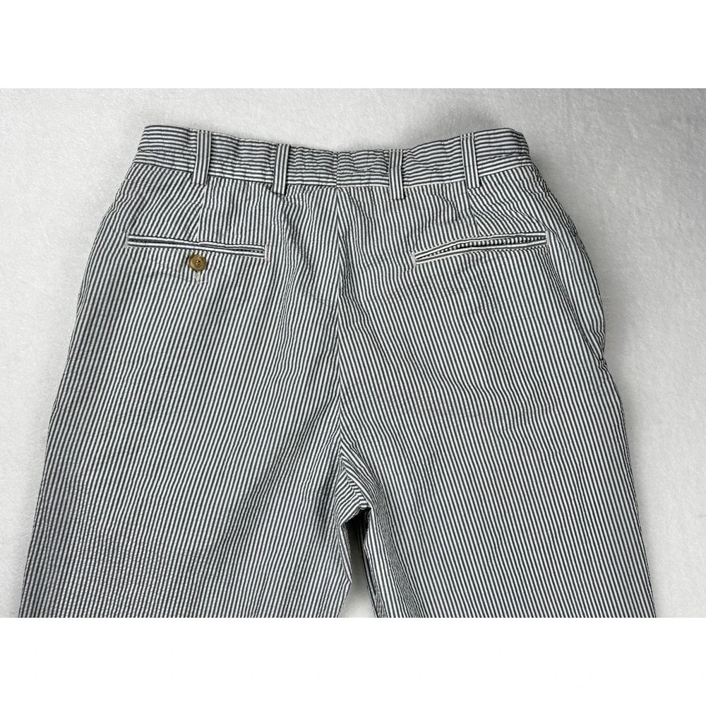 Bills Khakis Striped Pants Blue White Classic Fit Size 33 Cotton USA Seersucker